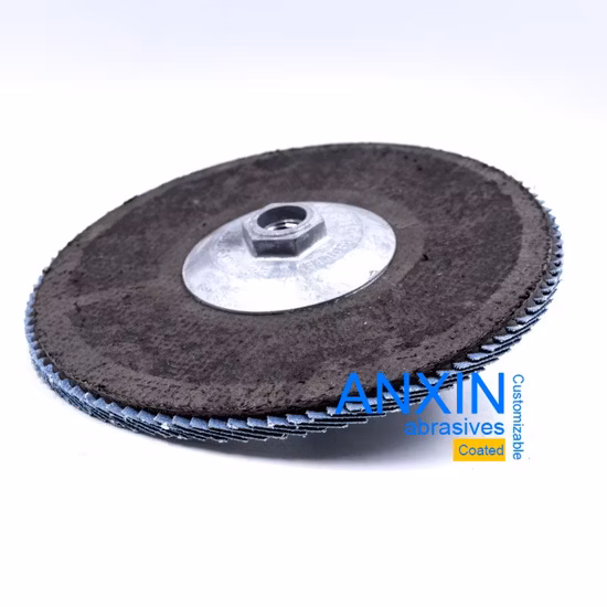 Disco de aba de lixa de cerâmica de zircônia ou carboneto de silício com suporte de parafuso de metal